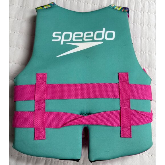 Speedo Youth Swimming Life Jacket Vest Junior Purple/Pink PFD USCG 50-90 LBS - Picture 4 of 5